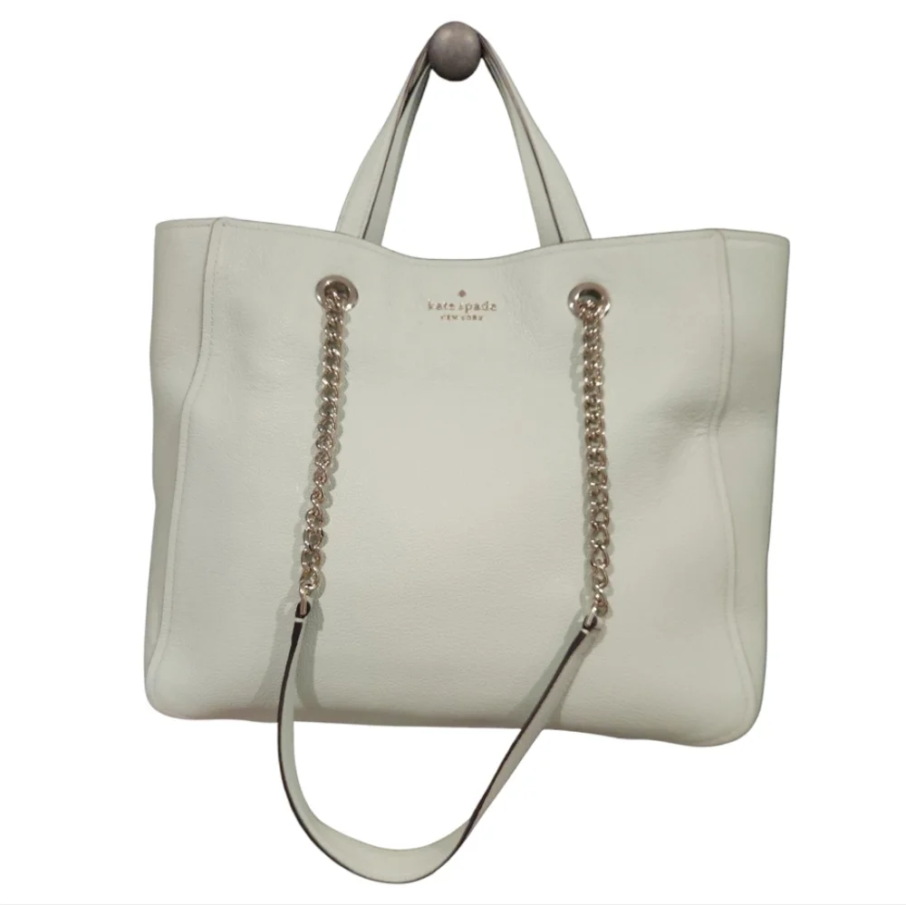 Kate Spade Infinite Triple Compartment Mint Leather Tote Bag - Picture 3 of 7